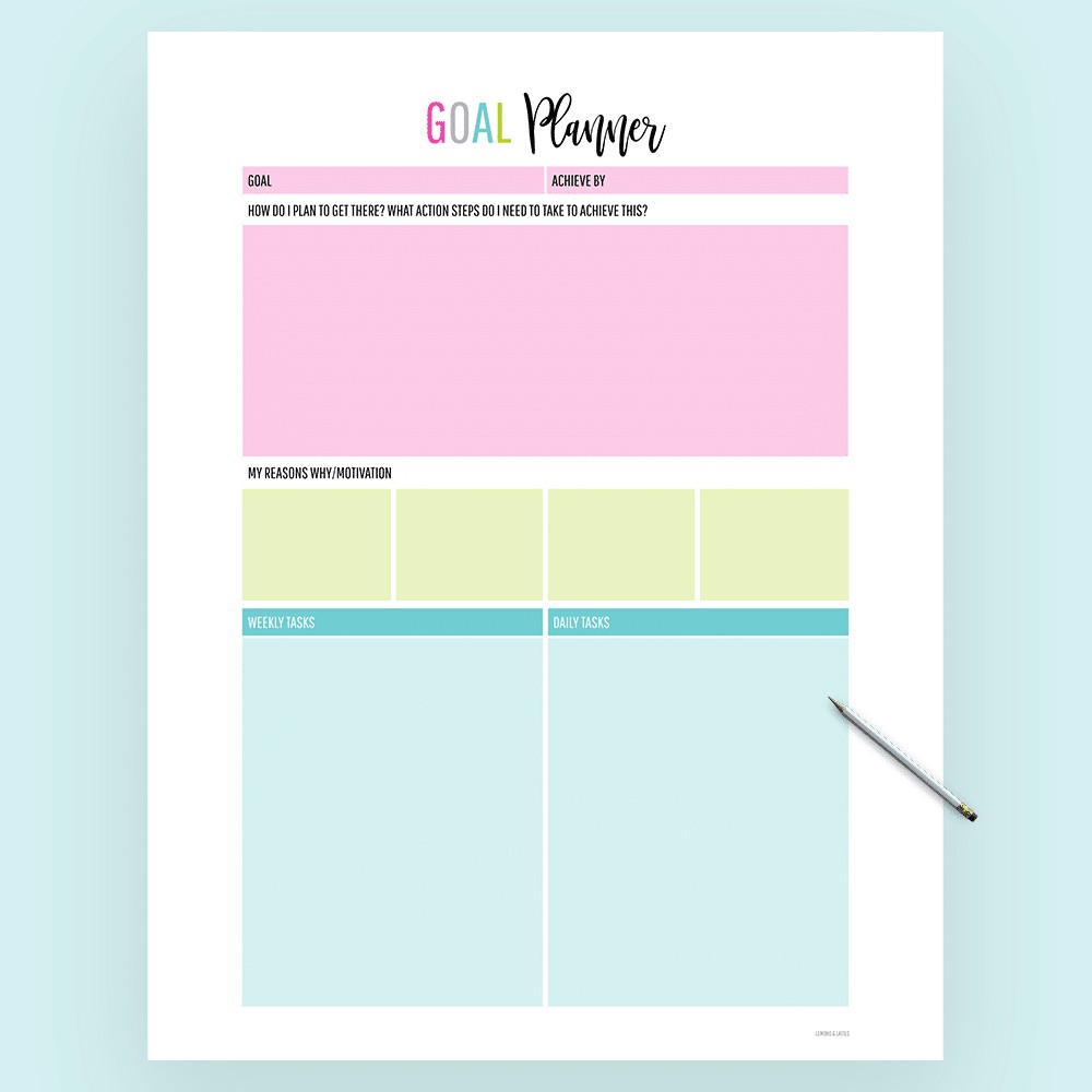 personal goal setting worksheet pdf free printables