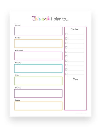 printable weekly planner with to do list