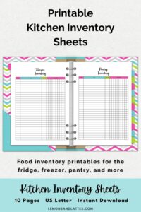 kitchen inventory sheets