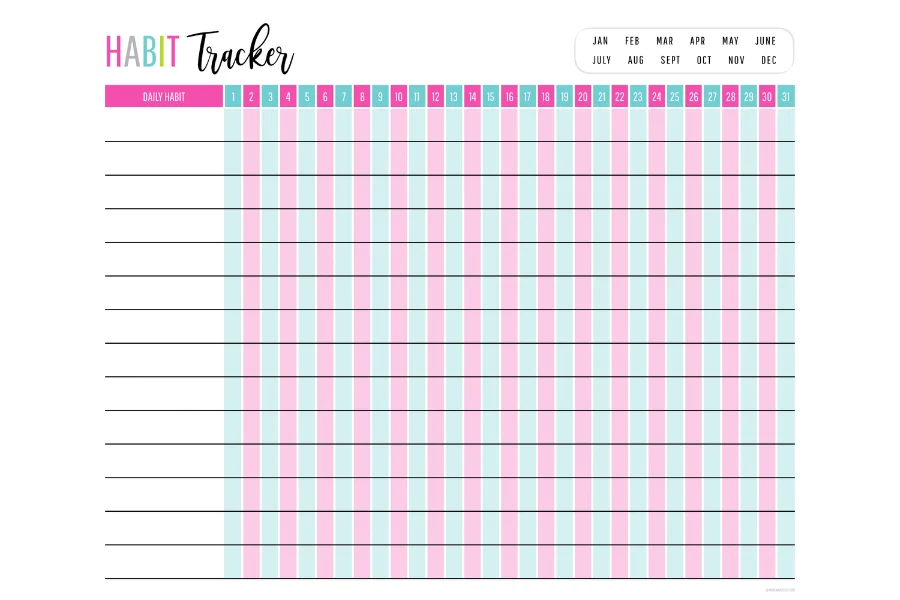 monthly habit tracker