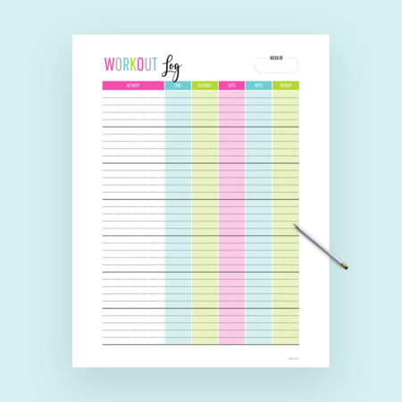 monthly exercise log template preview Lemons and Lattes monthly exercise log template preview Lemons and Lattes