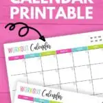 monthly workout calendar printable