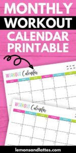 monthly workout calendar printable