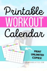 monthly workout calendar printable