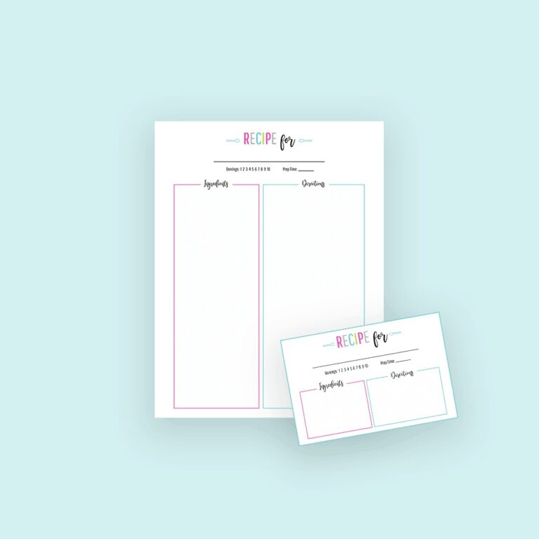 printable-recipe-card-templates-preview3 - Lemons &amp; Lattes