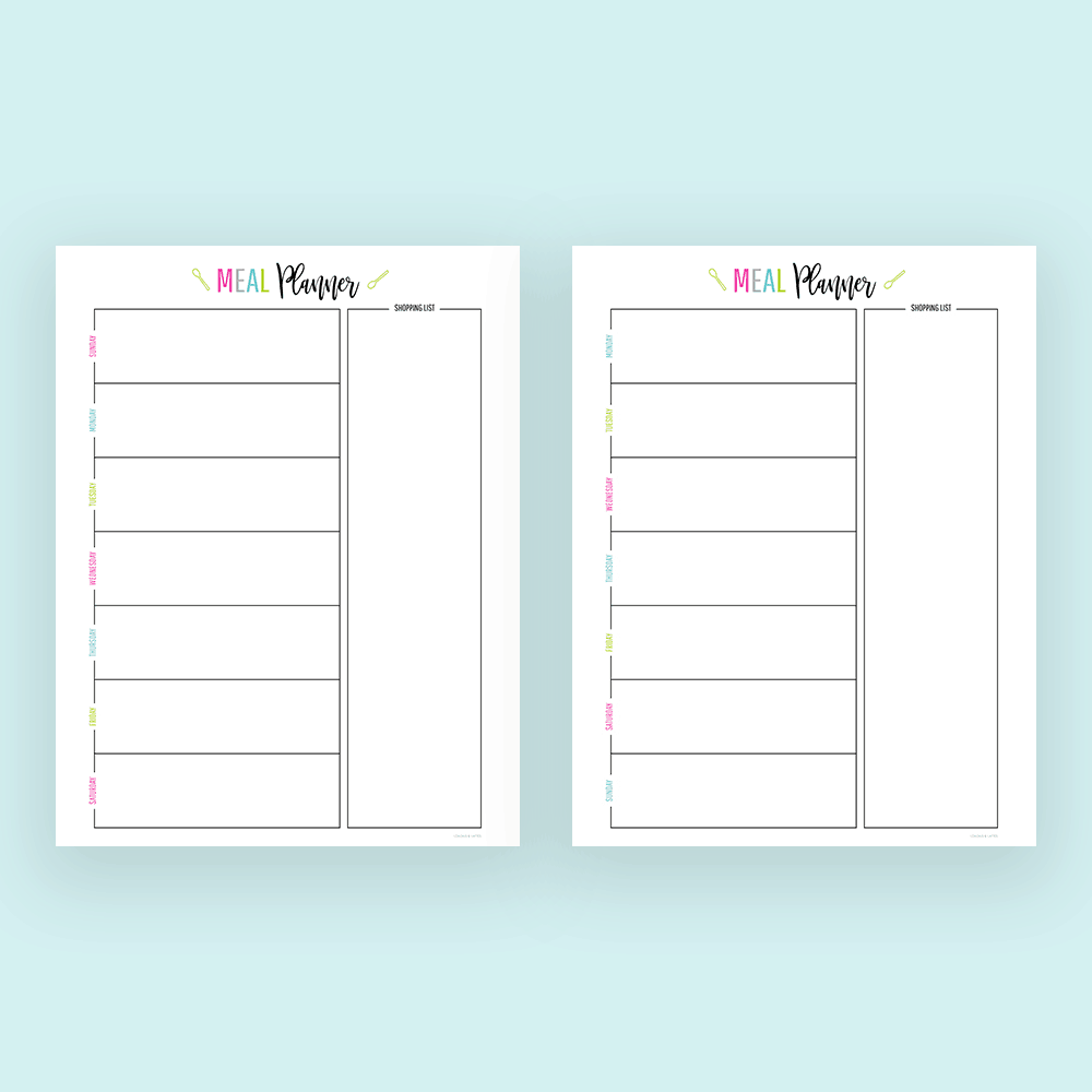 10 Printable Meal Planner Templates