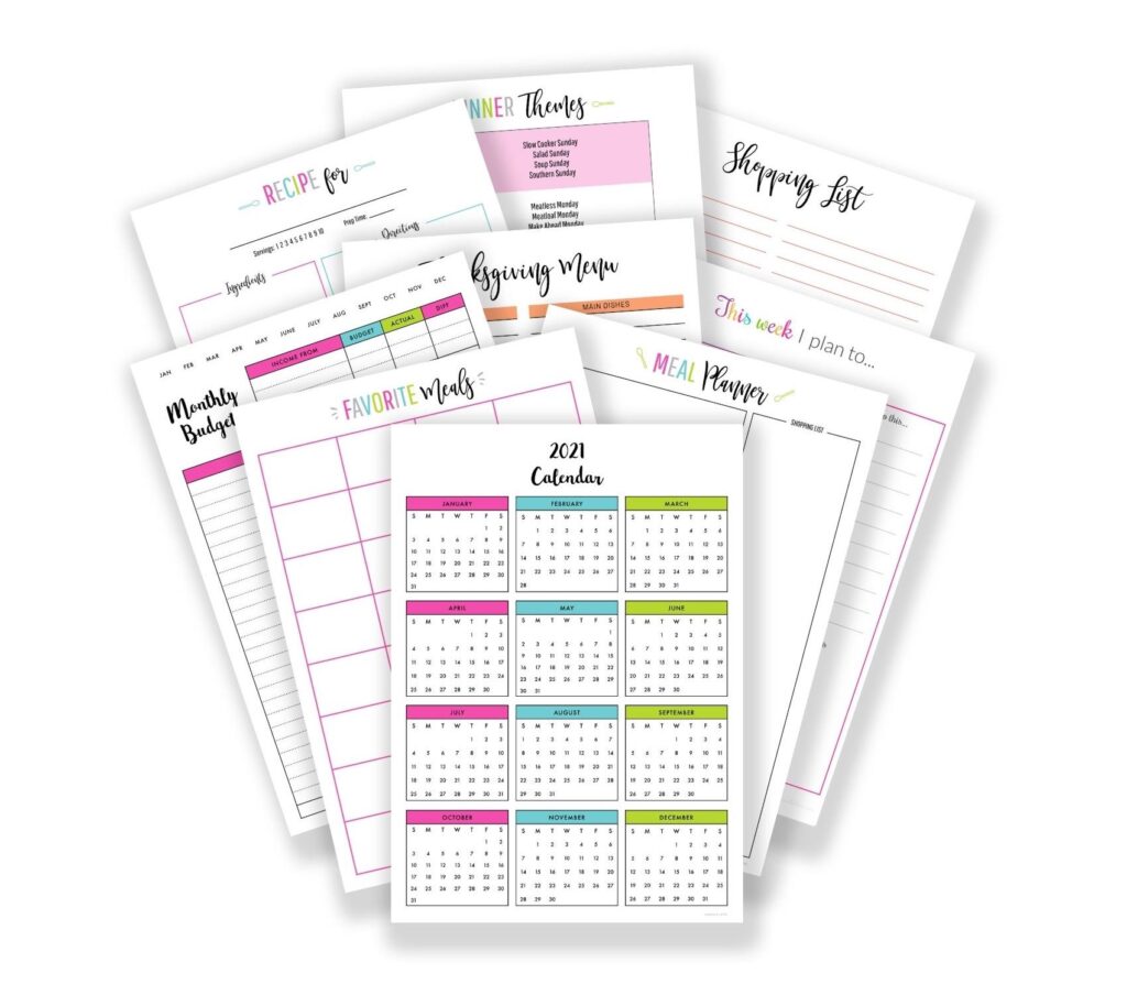 organizational printables pack