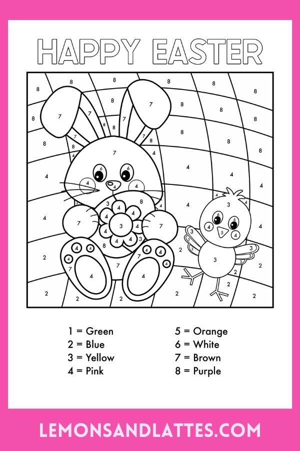 easter color by number