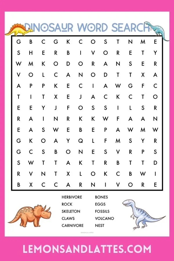 dinosaur word search