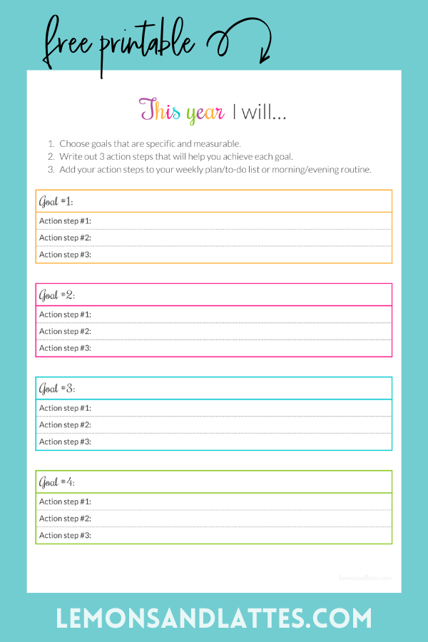 personal goal development worksheet