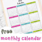 monthly printable calendars
