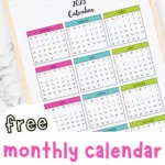 monthly printable calendars