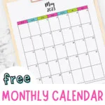 monthly calendar printouts