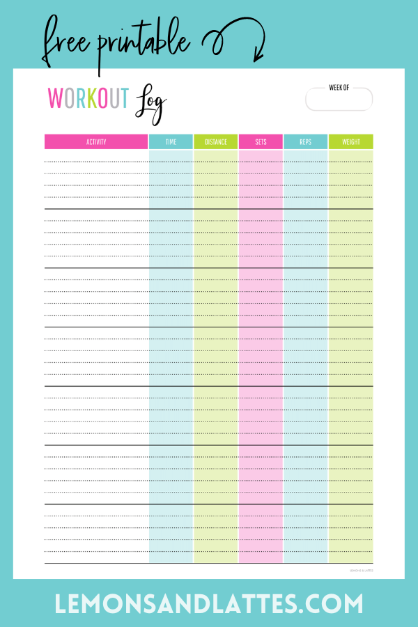 Free Printable Workout Logs to Track Your Progress