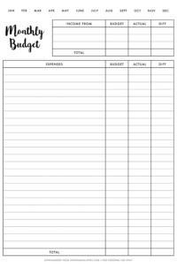 Free Monthly Budget Planner Printables
