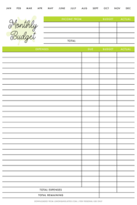 Monthly Budget Planner Printables to Help You Stay on Track