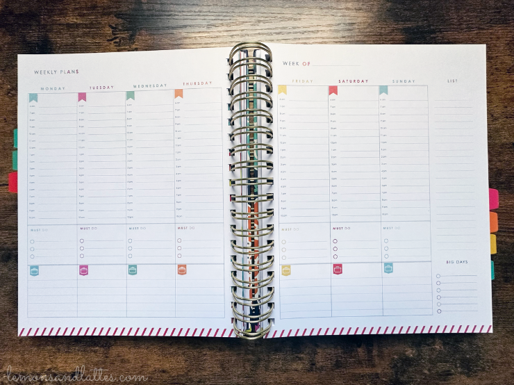 vertical weekly planner layout