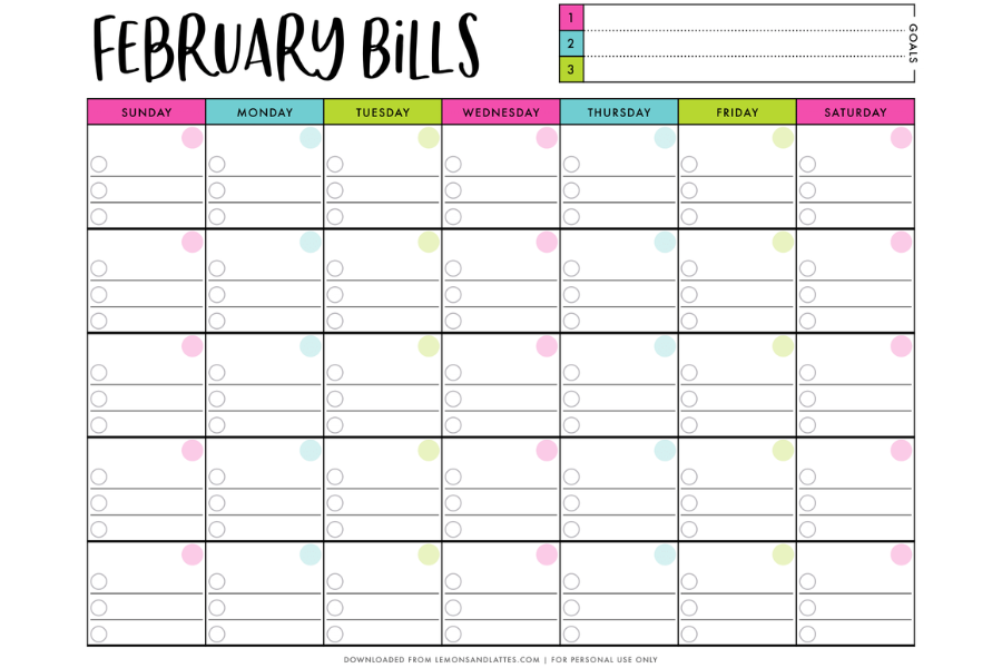 monthly bill organizer