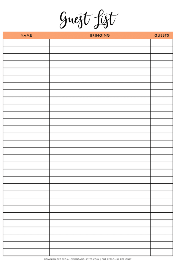 guest list