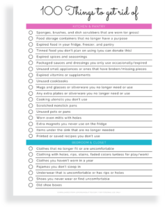 declutter checklist