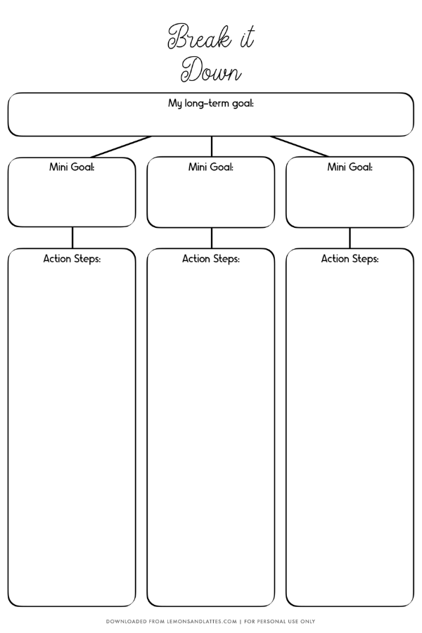 goal setting worksheet