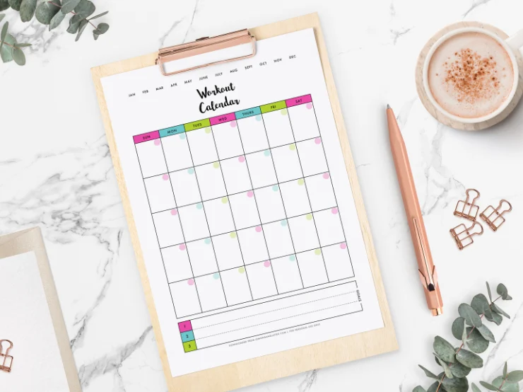monthly workout calendar