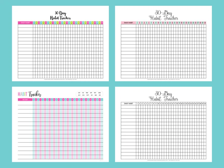 monthly habit tracker printables