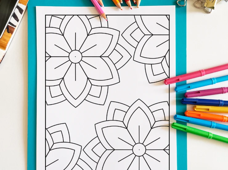 easy mandala coloring pages with flower patterns