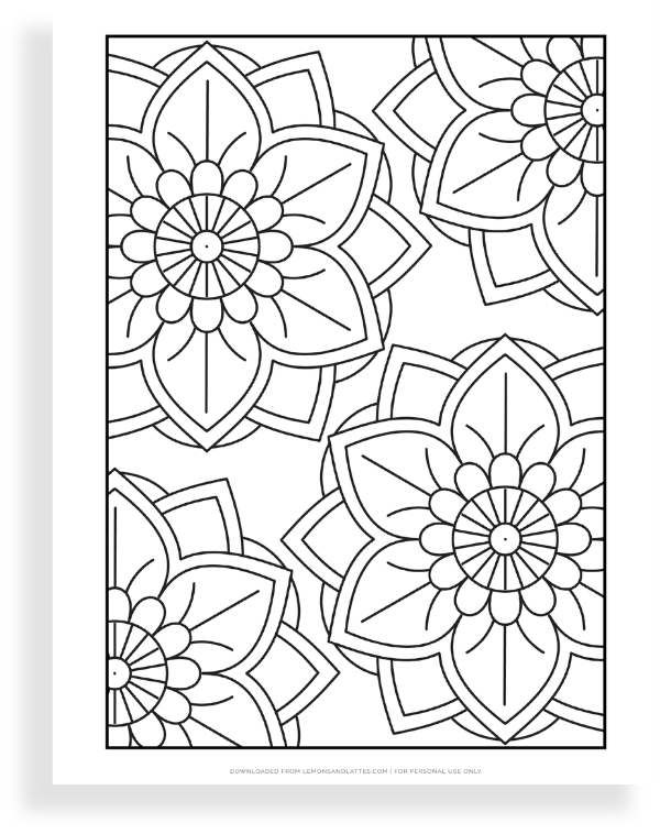 flower mandala coloring page