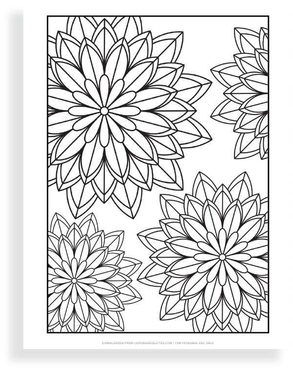 flower mandala coloring page