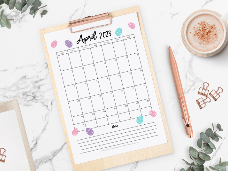 72 Simple and Cute April Calendar Printables