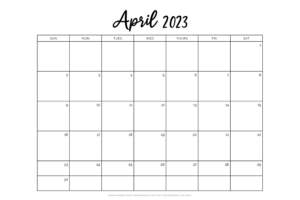 72 Simple and Cute April Calendar Printables