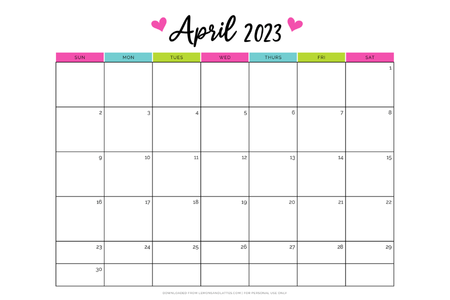 April 2023 calendar