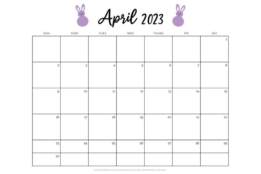 April 2023 calendar