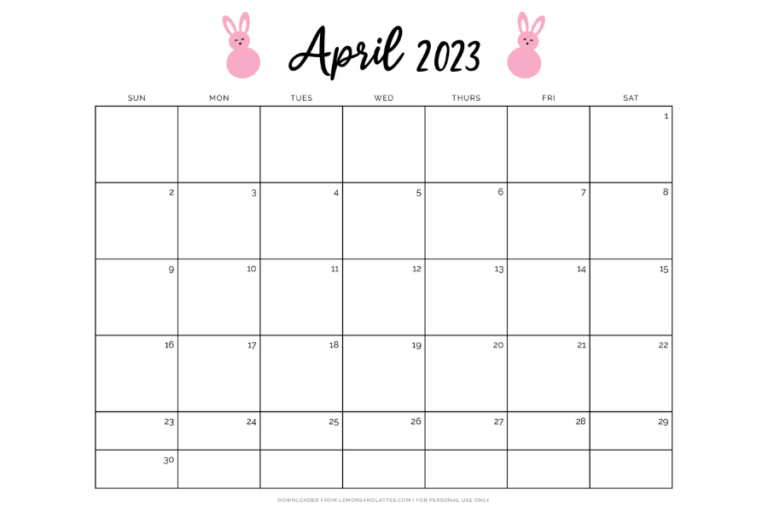 72 Simple and Cute April Calendar Printables