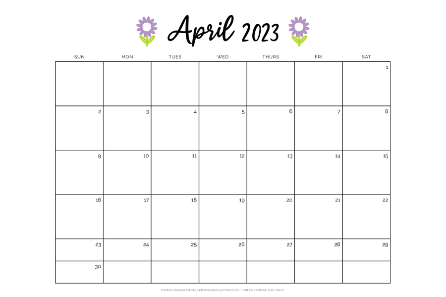 April 2023 calendar