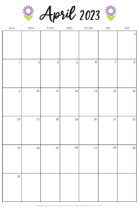 72 Simple and Cute April Calendar Printables
