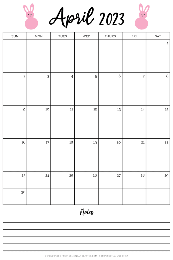 72 Simple and Cute April Calendar Printables