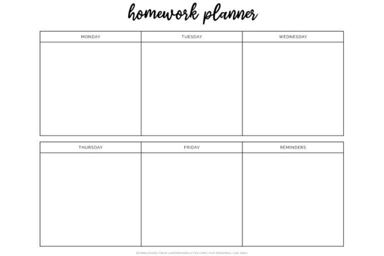 Printable Homework Planners to Help Students Get Organized