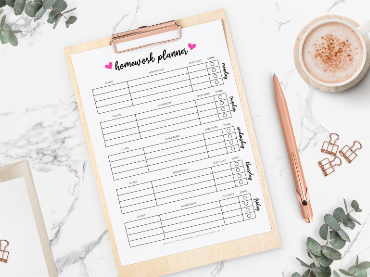 Printable Homework Planners to Help Students Get Organized