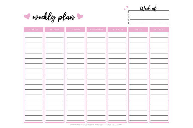 The Cutest Weekly Planner Printables