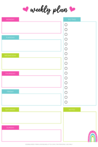 The Cutest Weekly Planner Printables