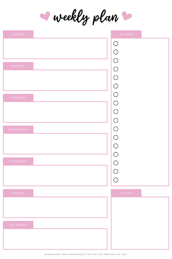 The Cutest Weekly Planner Printables