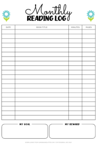 Cute Monthly Reading Logs (Free Printables)