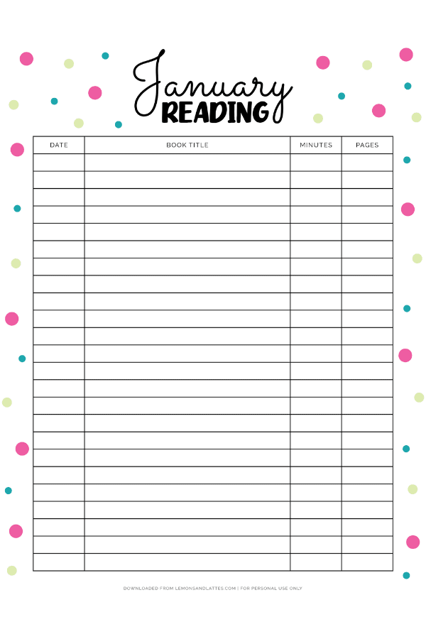 103 Free Printable Reading Logs