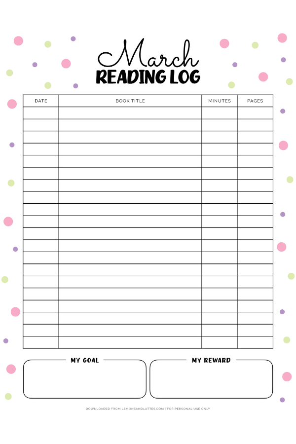 march reading log