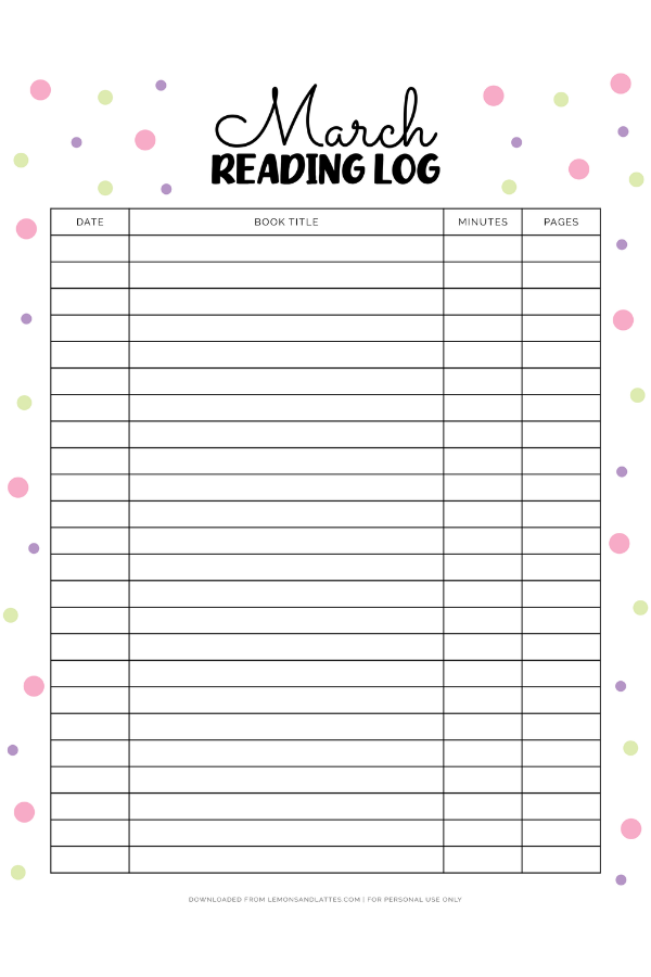 march reading log