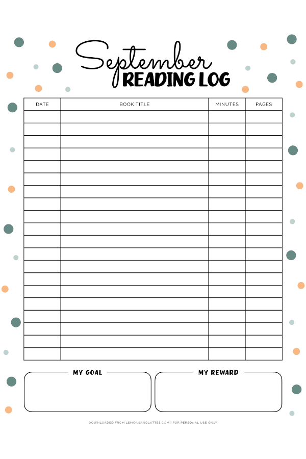 September reading log