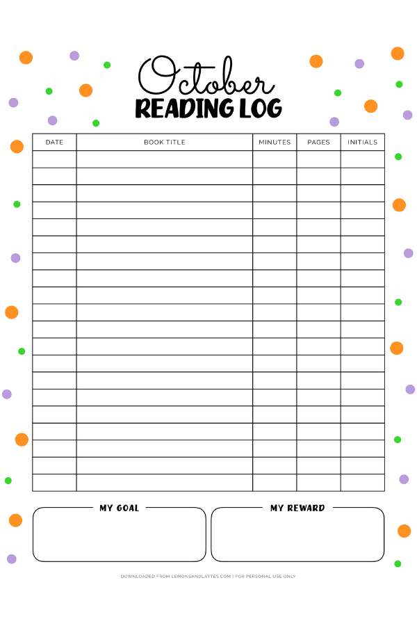 October reading log