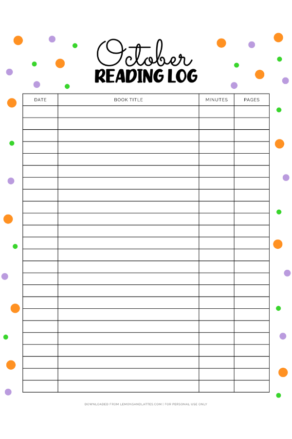 October reading log